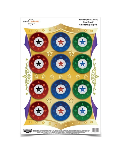 Birchwood Casey Pregame Target, Star Burst, 12x18, 8 Targets