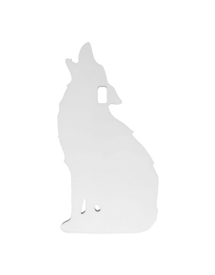 Birchwood Casey AR500 Gong, Howling Coyote Silhouette Target, 3/8", 1-Hole, White