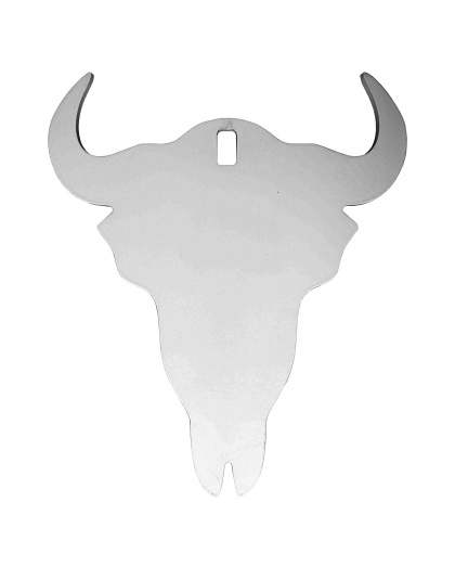 Birchwood Casey AR500 Gong, Skull Silhouette Target, 3/8", 1-Hole, White