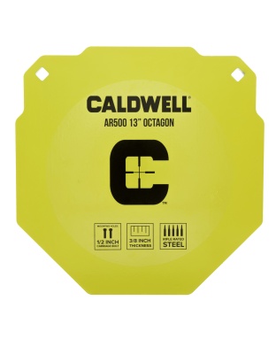 Caldwell AR500, 13" Octagon, Steel Target, Yellow