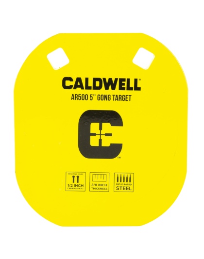 Caldwell AR500, Gong Target, 5", Steel, Yellow