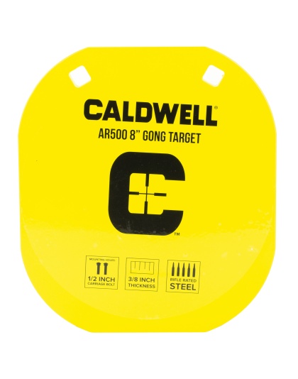 Caldwell AR500, Gong Target, 8", Steel, Yellow