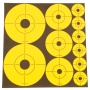 Pro-Shot Products Bullseye Target, Assorted 1"/2"/3" Bullseyes, 10 Sheets, Orange/Black