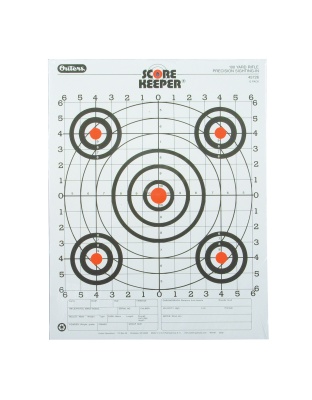 Champion Traps & Targets Orange Bullseye Scorekeeper Target, 100 Yard Rifle Sight-In, 12 Pack