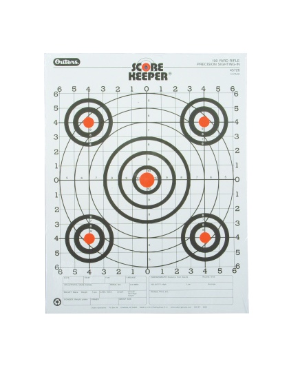 Champion Traps & Targets Orange Bullseye Scorekeeper Target, 100 Yard Rifle Sight-In, 12 Pack