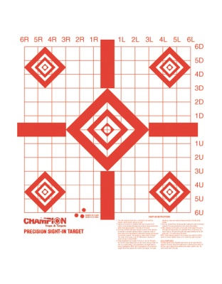 Champion Traps & Targets Rimfire Sight-In Target, Precision, 10 Pack