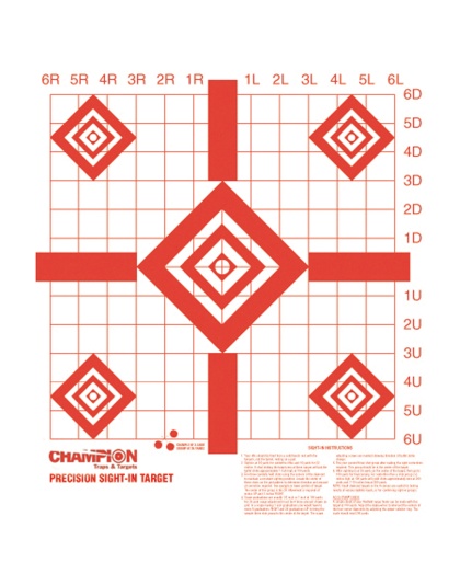Champion Traps & Targets Rimfire Sight-In Target, Precision, 10 Pack