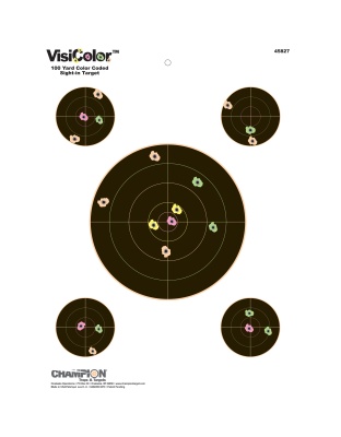 Champion Traps & Targets VisiColor Target, 8", Sight-In, 10 Pack