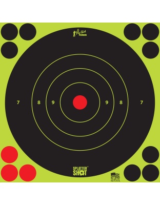 Pro-Shot Products Splatter Shot, 8" Bullseye, Adhesive Target, 6 Pack, Black/Green