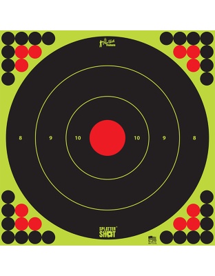 Pro-Shot Products Splatter Shot, 17.5" Bullseye, Adhesive Target, 5 Pack, Black/Green