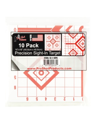 Pro-Shot Products Diamond Precision Sight In, 16"x16", 10 Pack, Red/White