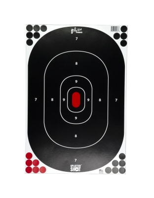 Pro-Shot Products Splatter Shot, 12"x17" Silhouette, Adhesive Target, 5 Pack, Black/White