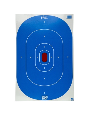 Pro-Shot Products Splatter Shot, 12"x18" Silhouette, Adhesive Target, 8 Pack, Blue/White