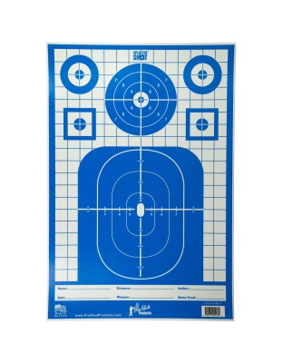 Pro-Shot Products Splatter Shot, 12"x18" Blue Tactical Precision Target, Adhesive Target, 8 Pack, Blue/White
