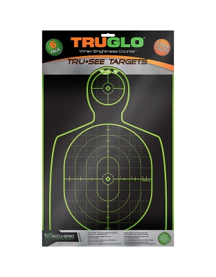 TRUGLO Tru-See, Target, 12"x18", Handgun, Green, Self-adhesive, 6 Targets