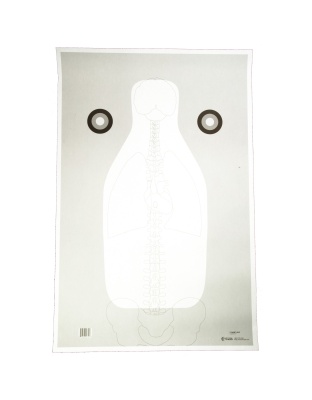 Action Target FBI Q Target w/ Vital Anatomy V2, Training Target, Black, White, and Gray, 23" x 35", 100 Per Box
