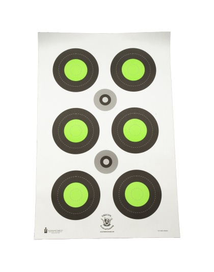 Action Target Trident Concepts Fluorescent Green Bull's-Eye Target, Green and Black, 100 Per Box