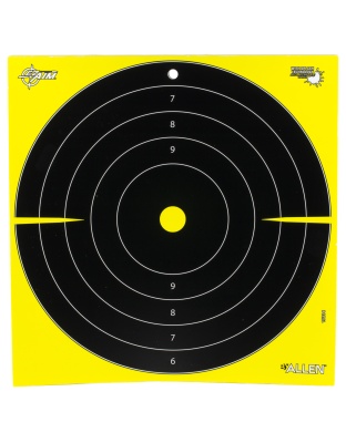 Allen Company EZ AIM Adhesive, Bullseye, 12.5", 30 Pack, Black/Chartreuse