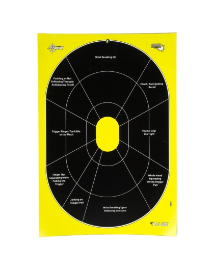 Allen Company EZ AIM Adhesive, HG Trainer, 12.5"x18", 30 Pack, Black/Chartreuse