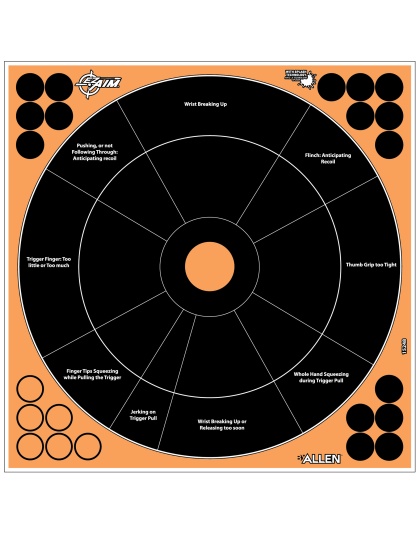 Allen Company EZ AIM Adhesive, Handgun Trainer, 12"X12", 5 Pack