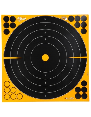 Allen Company EZ AIM Adhesive, Bullseye, 12" Square, 10 Pack, Black/Orange