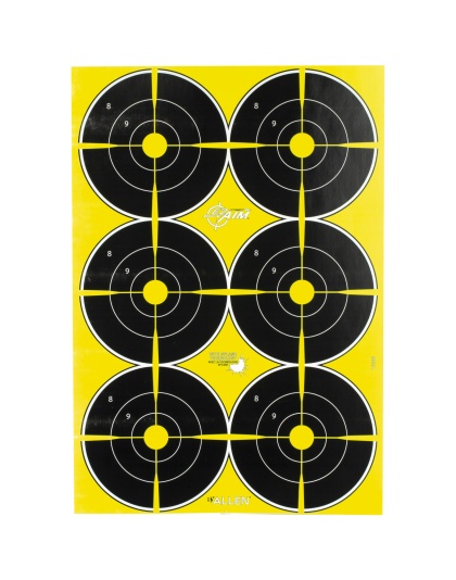 Allen Company EZ-AIM Non-Adhesive Splash 12" X 18", 6" Bullseye, 8 Pack