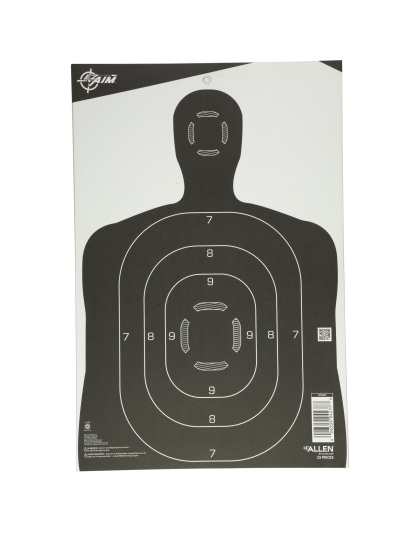 Allen Company EZ AIM Paper Silhouette, 12"x18" Square Bullseye, 25 Pack, Black/White