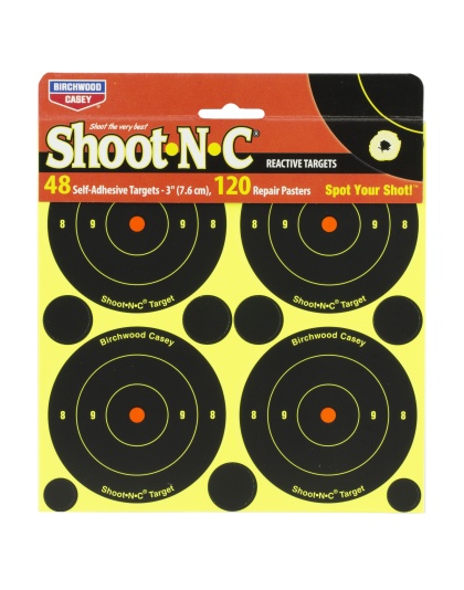 Birchwood Casey Shoot-N-C Target, Round Bullseye, 3", 48 Targets