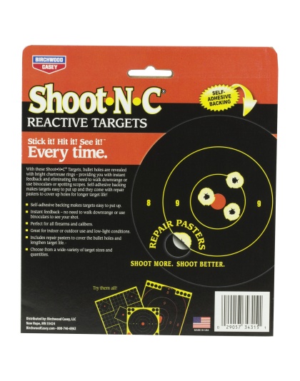 Birchwood Casey Shoot-N-C Target, Round Bullseye, 3", 48 Targets
