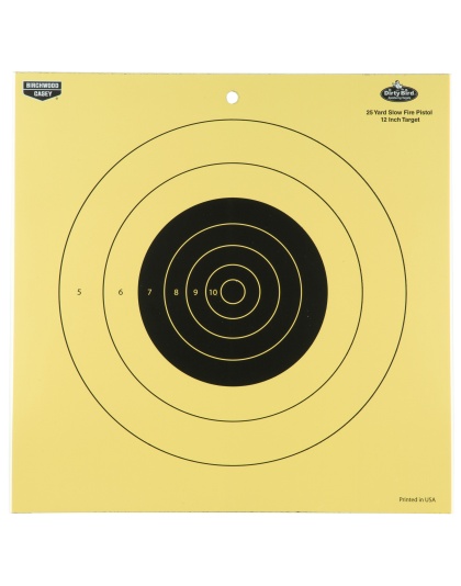 Birchwood Casey Dirty Bird, 12" 25 Yard Slow Fire Pistol Target, 12 Targets