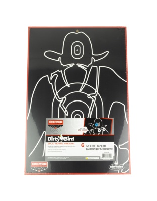 Birchwood Casey Dirty Bird, 12" x 18" Gunslinger Silhouette Target, 6 Targets
