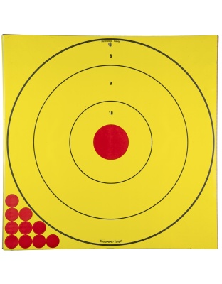 Birchwood Casey Shoot-N-C, Adhesive Target, Easily Visible Black Splatter, Yellow, 17.75" X 17.75"