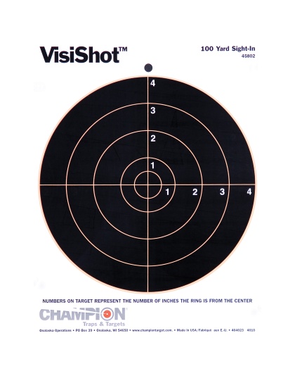 Champion Traps & Targets VisiShot Target, 8.5X11 8", Bullseye, 10 Pack