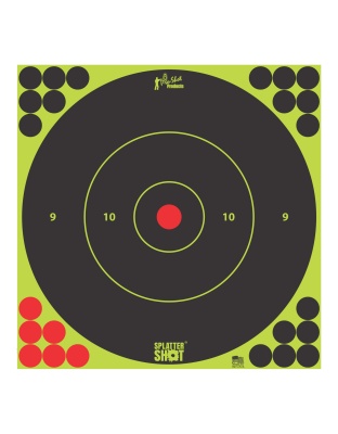 Pro-Shot Products Splatter Shot, 12" Bullseye, Adhesive Target, 5 Pack, Black/Green