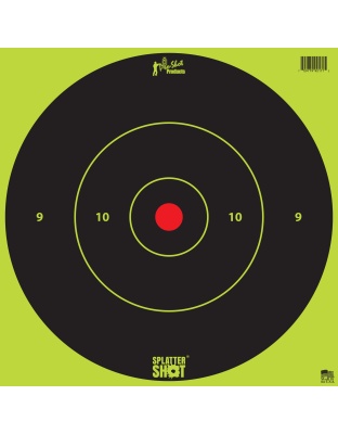 Pro-Shot Products Splatter Shot, 12" Bullseye, Paper Target, 5 Pack, Black/Green
