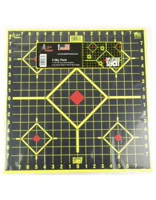 Pro-Shot Products Splatter Shot Sight In, Long Range, 17.75"x17.75", 5 Pack, Green/Black