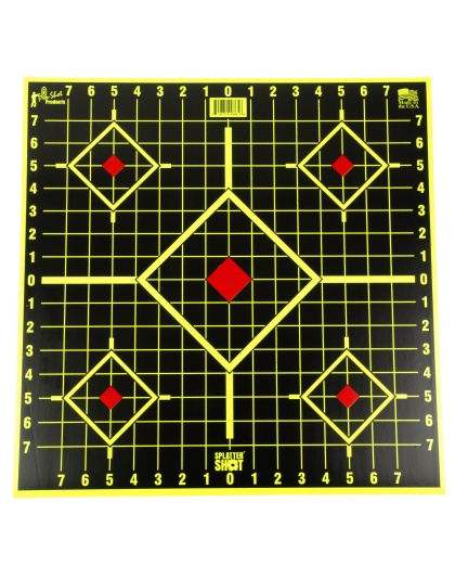 Pro-Shot Products Splatter Shot Sight In, Long Range, 17.75"x17.75", 5 Pack, Green/Black