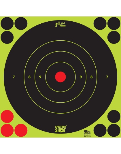 Pro-Shot Products Splatter Shot, 8" Bullseye, Adhesive Target, 6 Pack, Black/Green