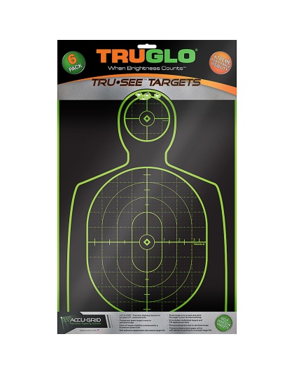 TRUGLO Tru-See, Target, 12"x18", Handgun, Green, Self-adhesive, 6 Targets