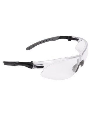 Allen Company ULTRX Keen Safety Glasses, Anti-fog/Anti-scratch, Black/Clear Frame, Clear Lens