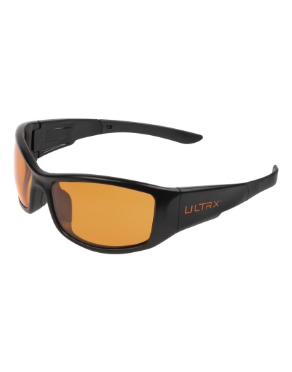Allen Company ULTRX Sync Safety Glasses, Anti-fog/Anti-scratch, Black Frame, Amber Lens