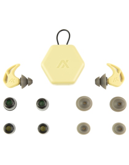 AXIL X20, Earplugs, Desert Tan, Includes (3) Silicon Tips, (2) Foam Tips and Pocket Carry Case