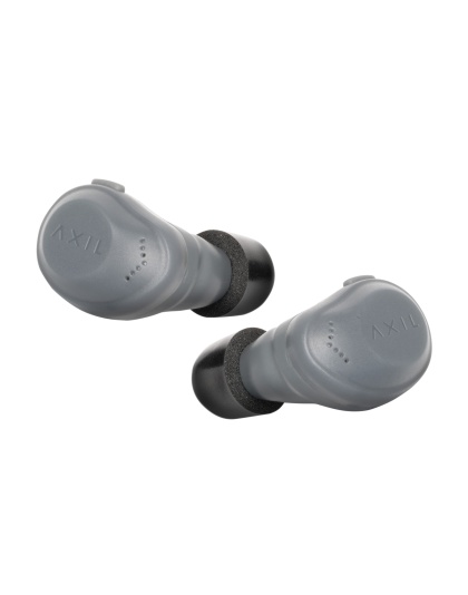 AXIL XCOR-R, Digital Tactical Earbuds, Includes Charging Case, USB-C Charging Cable, Ear Tips, Matte Finish, Gray