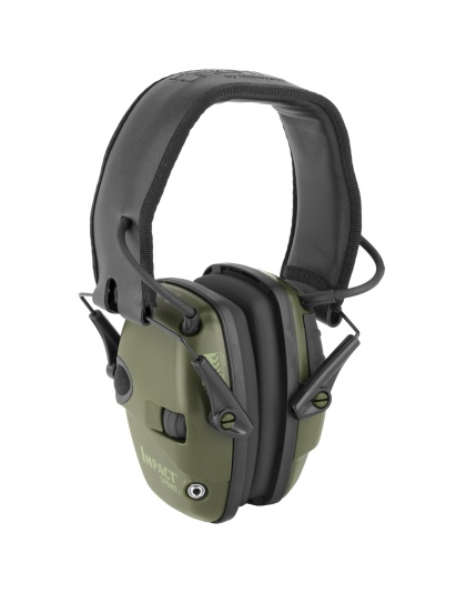 Howard Leight Impact Sport, Electronic Earmuff, Folding, Olive Drab Green