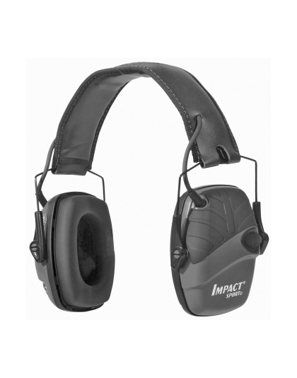 Howard Leight Impact Sport, Electronic Earmuff, Deluxe Headband, Black