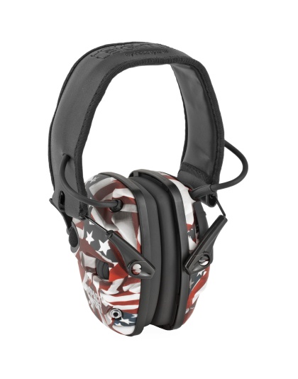 Howard Leight Impact Sport, Electronic Earmuff, Folding, One Nation One Flag Finish