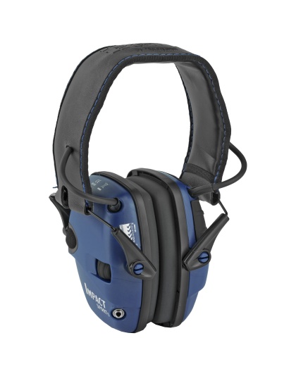 Howard Leight Impact Sport, Electronic Earmuff, Folding, Real Blue Finish
