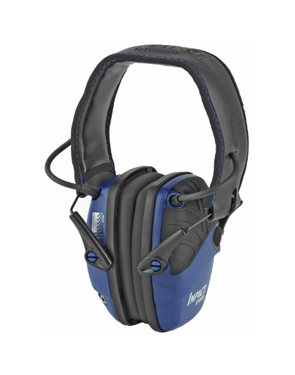 Howard Leight Impact Sport, Electronic Earmuff, Folding, Real Blue Finish