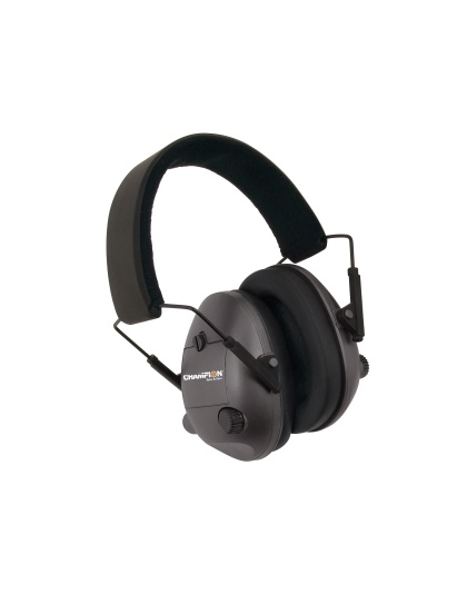 Champion Traps & Targets Earmuffs, Electronic, 25dB NRR, Plastic, Black