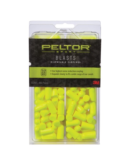3M/Peltor Sport Blasts, Ear Plug, Yellow, Disposable, Hearing Protection, 80/Pair